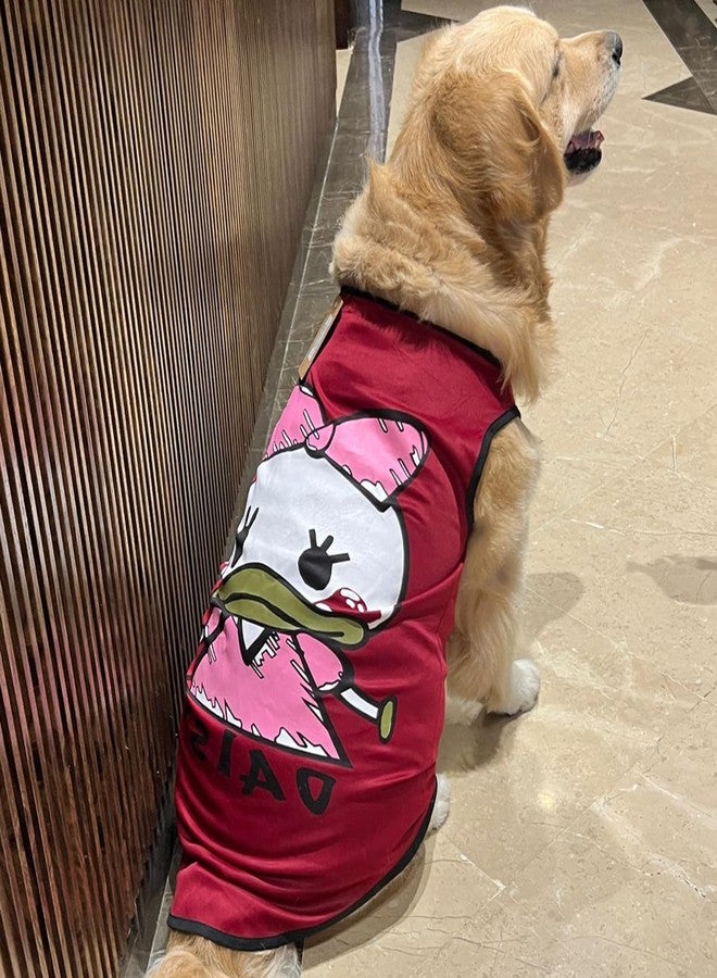 Lulala Dog Shirt with Daisy Print, Pet Summer T-Shirts Sweatshirt Fashion Outfit Vests Breathable Dog Clothes Outfit, Clothes Pet Apparel for Dogs, Cats (Red, 12 INCH) - Image 1